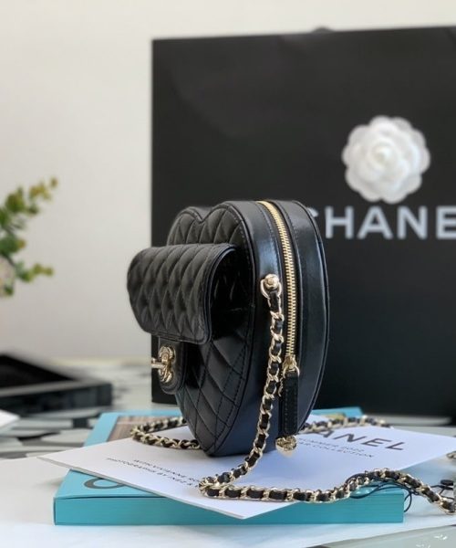 [REP 1:1] Chanel Mini Heart Bag Black For Women 7in/18cm AS3191 B07958 94305