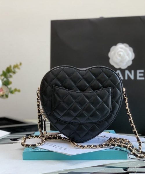[REP 1:1] Chanel Mini Heart Bag Black For Women 7in/18cm AS3191 B07958 94305