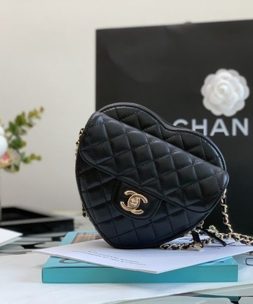 [REP 1:1] Chanel Mini Heart Bag Black For Women 7in/18cm AS3191 B07958 94305