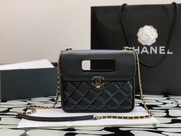 [REP 1:1] Chanel Mini Top Handle Bag Black For Women 20cm / 7.9in