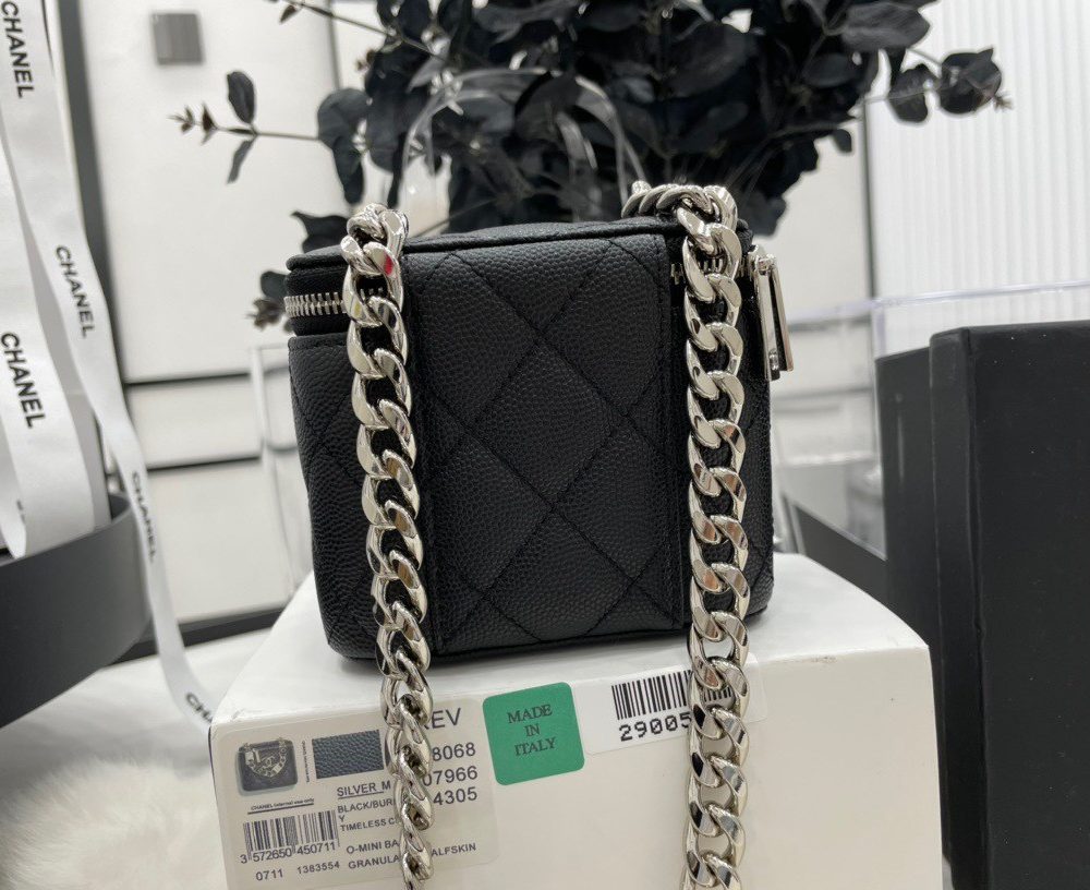 [REP 1:1] Chanel Mini Vanity Bag Black/White For Women 11cm / 4.3in