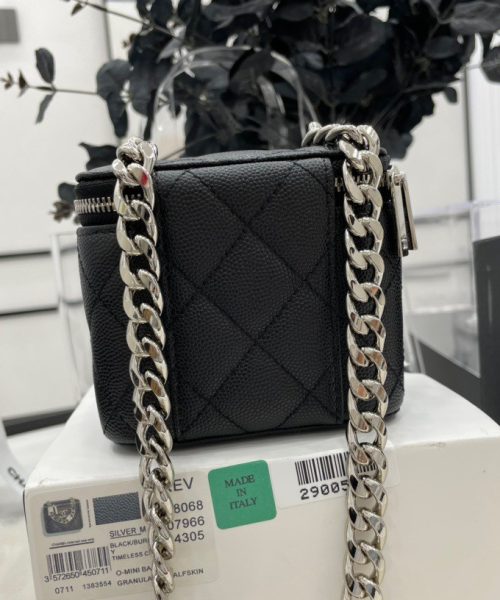 [REP 1:1] Chanel Mini Vanity Bag Black/White For Women 11cm / 4.3in