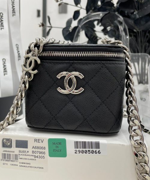 [REP 1:1] Chanel Mini Vanity Bag Black/White For Women 11cm / 4.3in