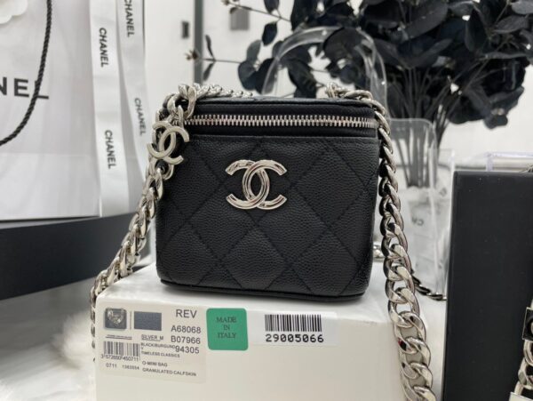[REP 1:1] Chanel Mini Vanity Bag Black/White For Women 11cm / 4.3in