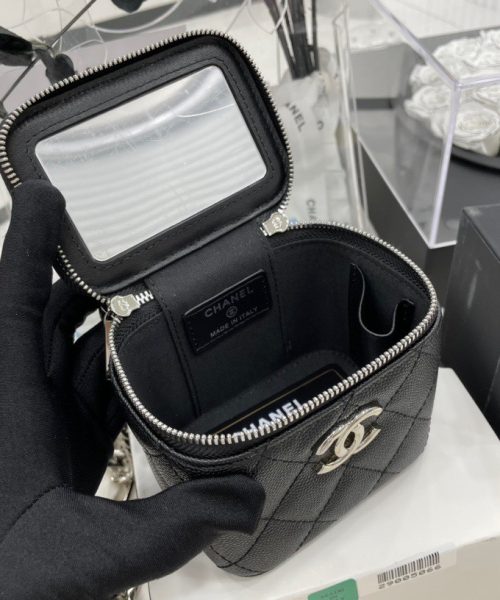[REP 1:1] Chanel Mini Vanity Bag Black/White For Women 11cm / 4.3in