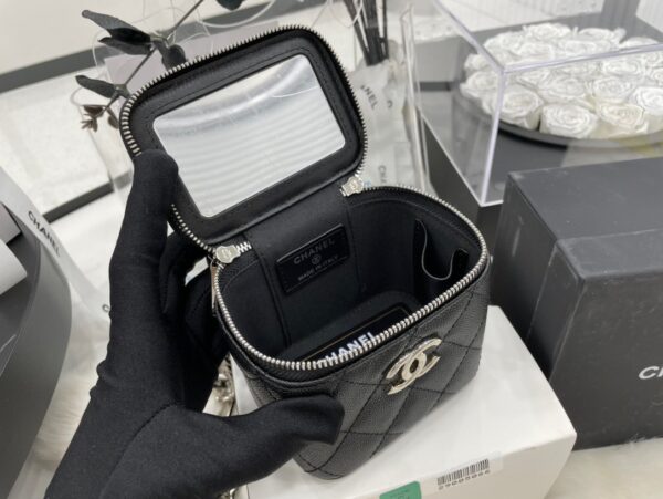 [REP 1:1] Chanel Mini Vanity Bag Black/White For Women 11cm / 4.3in