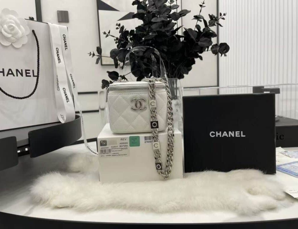 [REP 1:1] Chanel Mini Vanity Bag Black/White For Women 11cm / 4.3in