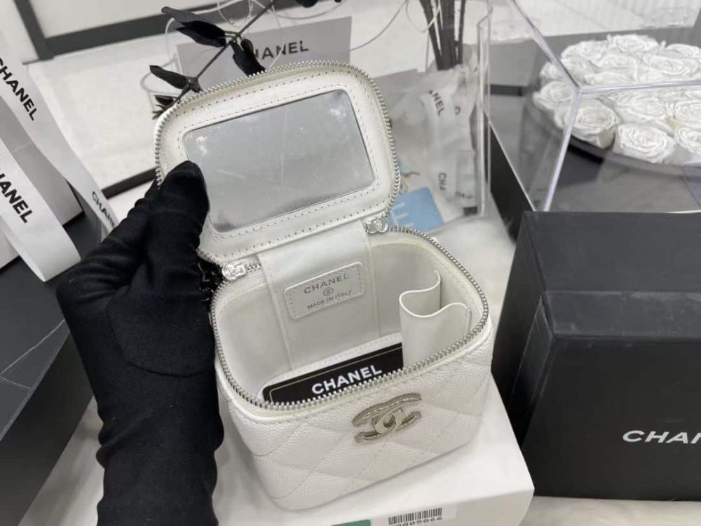 [REP 1:1] Chanel Mini Vanity Bag Black/White For Women 11cm / 4.3in - Image 16