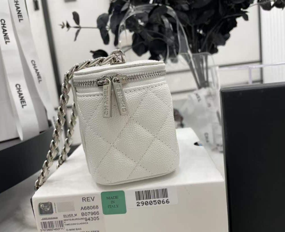 [REP 1:1] Chanel Mini Vanity Bag Black/White For Women 11cm / 4.3in