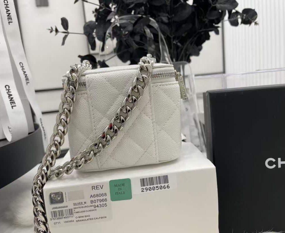 [REP 1:1] Chanel Mini Vanity Bag Black/White For Women 11cm / 4.3in