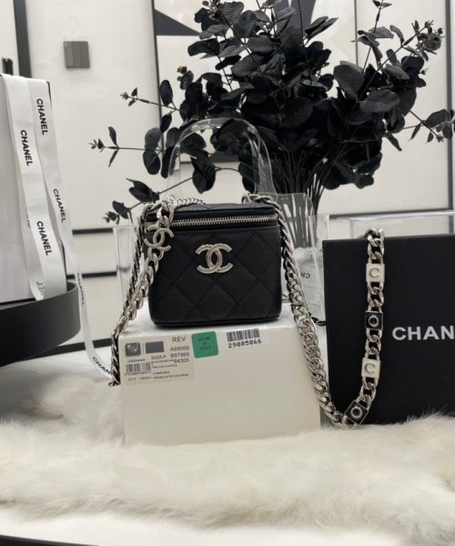[REP 1:1] Chanel Mini Vanity Bag Black/White For Women 11cm / 4.3in