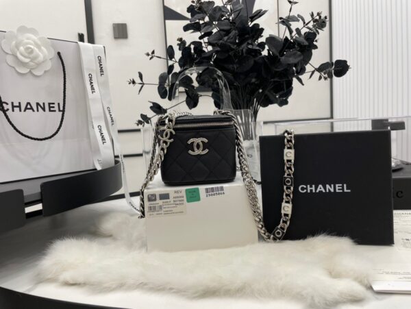 [REP 1:1] Chanel Mini Vanity Bag Black/White For Women 11cm / 4.3in
