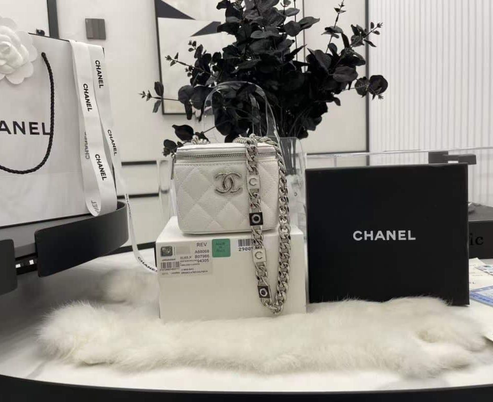 [REP 1:1] Chanel Mini Vanity Bag Black/White For Women 11cm / 4.3in
