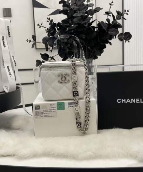 [REP 1:1] Chanel Mini Vanity Bag Black/White For Women 11cm / 4.3in