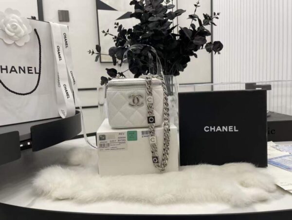 [REP 1:1] Chanel Mini Vanity Bag Black/White For Women 11cm / 4.3in