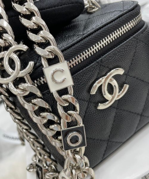 [REP 1:1] Chanel Mini Vanity Bag Black/White For Women 11cm / 4.3in