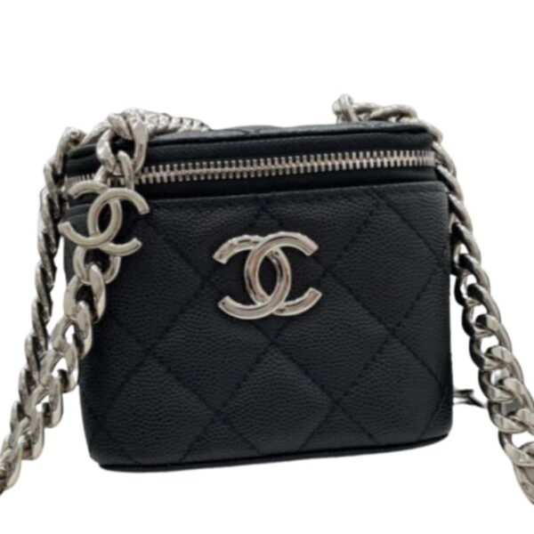 [REP 1:1] Chanel Mini Vanity Bag Black/White For Women 11cm / 4.3in