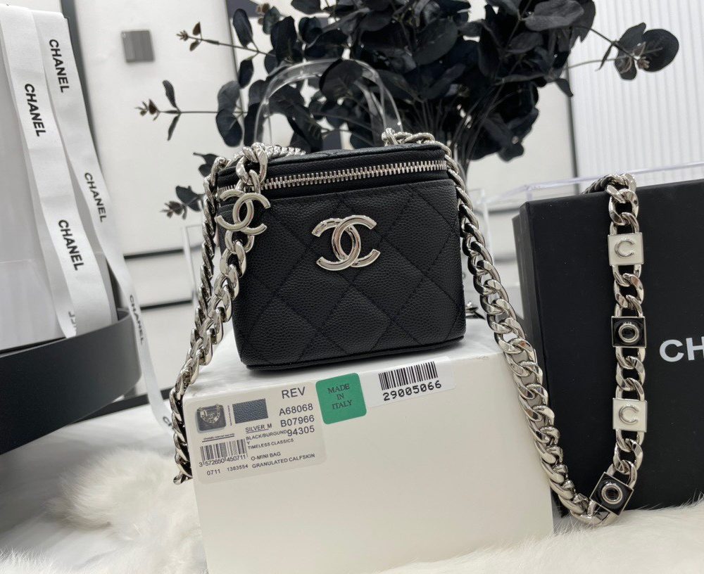 [REP 1:1] Chanel Mini Vanity Bag Black/White For Women 11cm / 4.3in