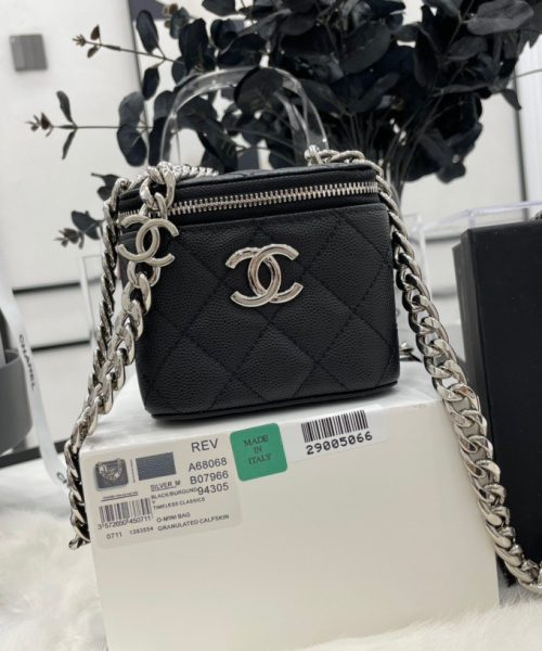[REP 1:1] Chanel Mini Vanity Bag Black/White For Women 11cm / 4.3in