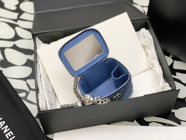 [REP 1:1] Chanel Mini Vanity Bag Blue For Women 11cm / 4.3in