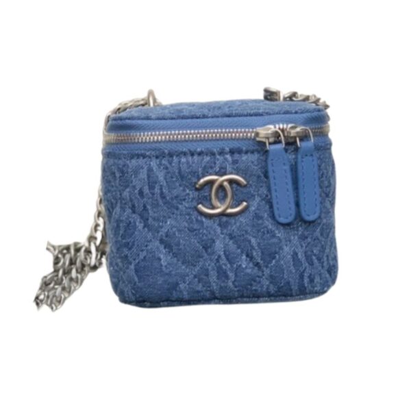 [REP 1:1] Chanel Mini Vanity Bag Blue For Women 11cm / 4.3in