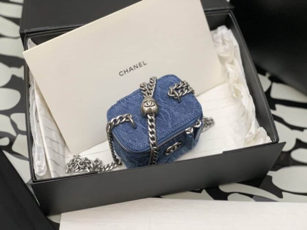 [REP 1:1] Chanel Mini Vanity Bag Blue For Women 11cm / 4.3in