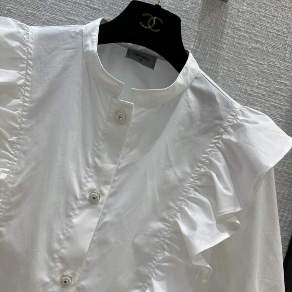 Chanel Missed Sleeve Shirt White For Women