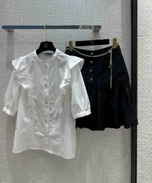 Chanel Missed Sleeve Shirt White For Women