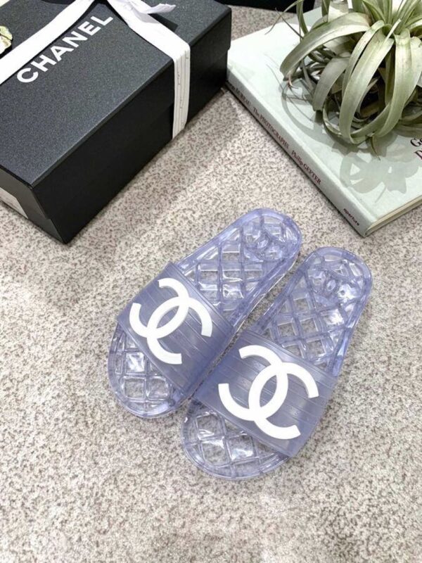 Chanel Mule Glossy Transparent CC Logo PVC Clear For Women, Women's Shoes
