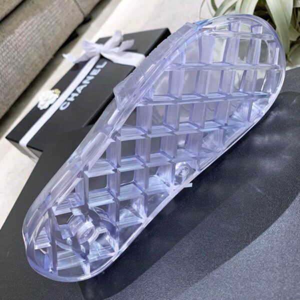 Chanel Mule Glossy Transparent CC Logo PVC Clear For Women, Women's Shoes