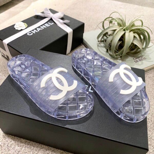 Chanel Mule Glossy Transparent CC Logo PVC Clear For Women, Women's Shoes