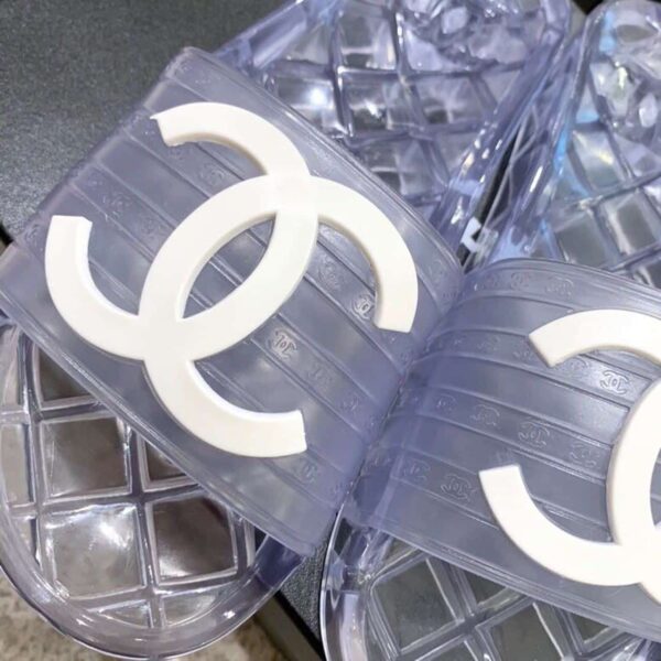 Chanel Mule Glossy Transparent CC Logo PVC Clear For Women, Women's Shoes