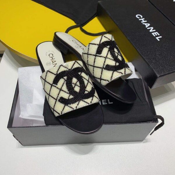 Chanel Mules White For Women, Women's Shoes