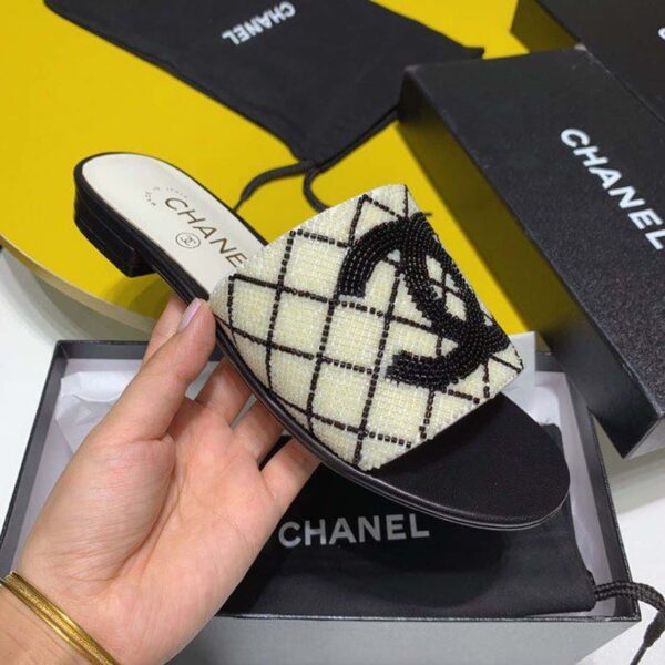 Chanel Mules White For Women, Women's Shoes