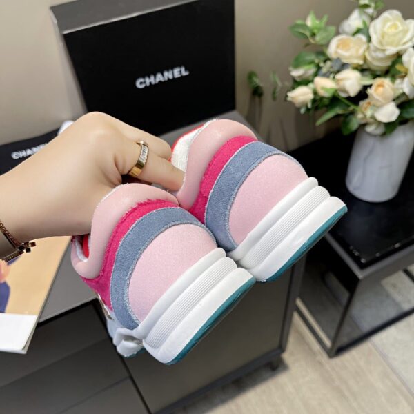 Chanel Nylon Trainer Sneakers Lambskin & Suede Leather Spring/Summer Collection Orange/Blue/Pink