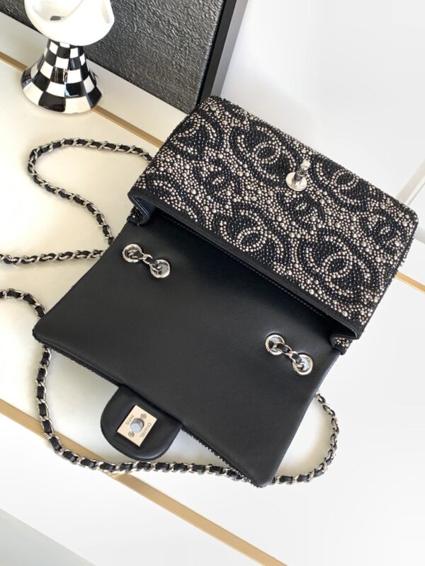 [REP 1:1] Chanel Paris Double Flap Handbag Black For Women 20cm / 7.9in