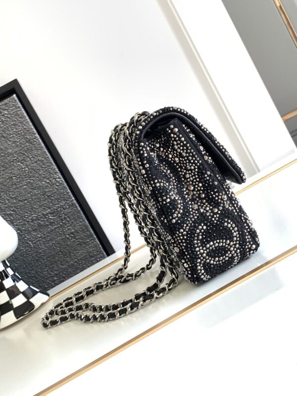 [REP 1:1] Chanel Paris Double Flap Handbag Black For Women 20cm / 7.9in