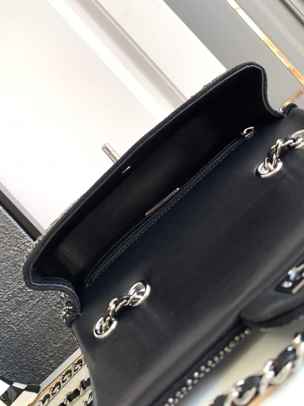 [REP 1:1] Chanel Paris Double Flap Handbag Black For Women 20cm / 7.9in