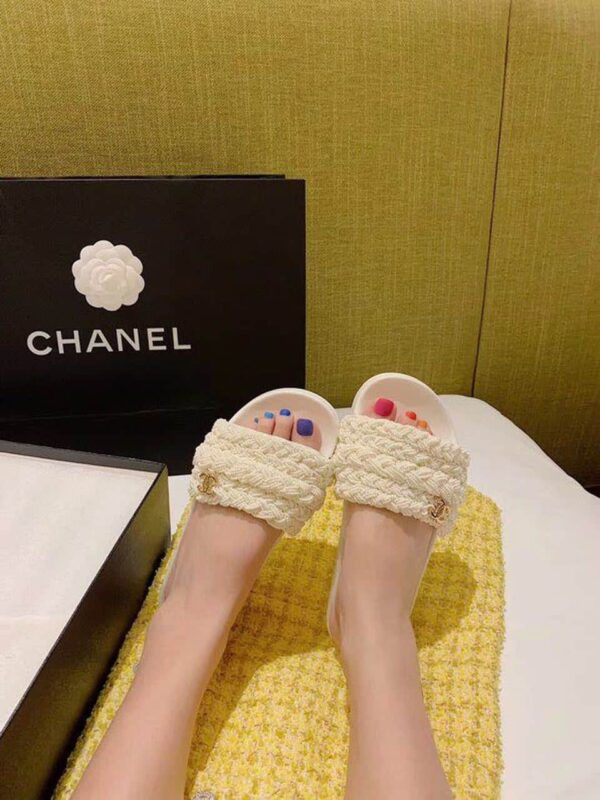 Chanel Pearl Beaded Embellished Sandals White For Women, Women's Shoes