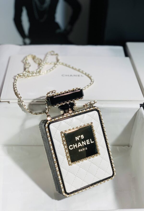 [REP 1:1] Chanel Perfume Bottle Minaudiere White For Women 16cm / 6.3in