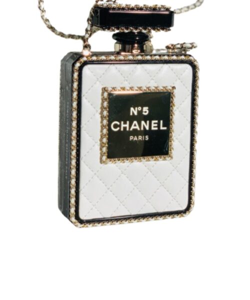 [REP 1:1] Chanel Perfume Bottle Minaudiere White For Women 16cm / 6.3in