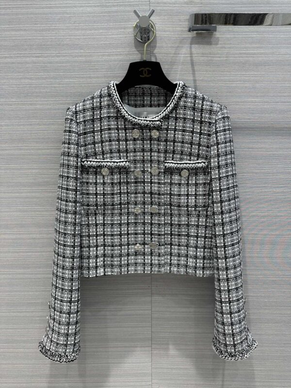 Chanel Plaid Jacket Black For Women