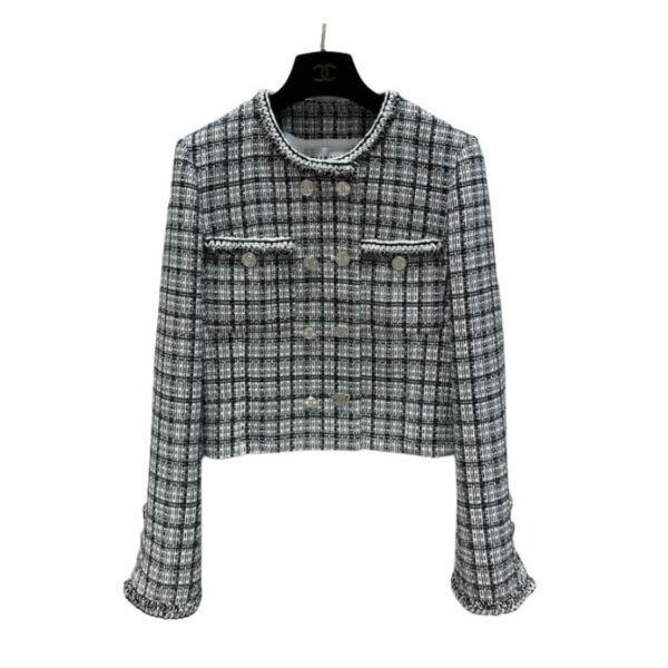 Chanel Plaid Jacket Black For Women