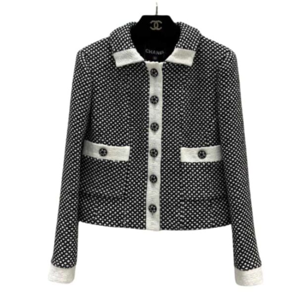 Chanel Polka Dot Jacket Black For Women