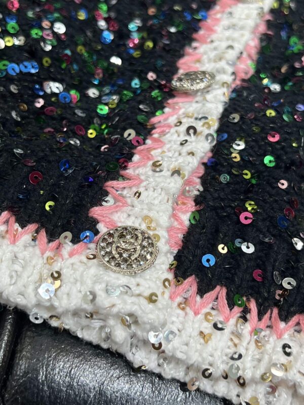 Chanel Polka Dots Tweed Jacket Black For Women