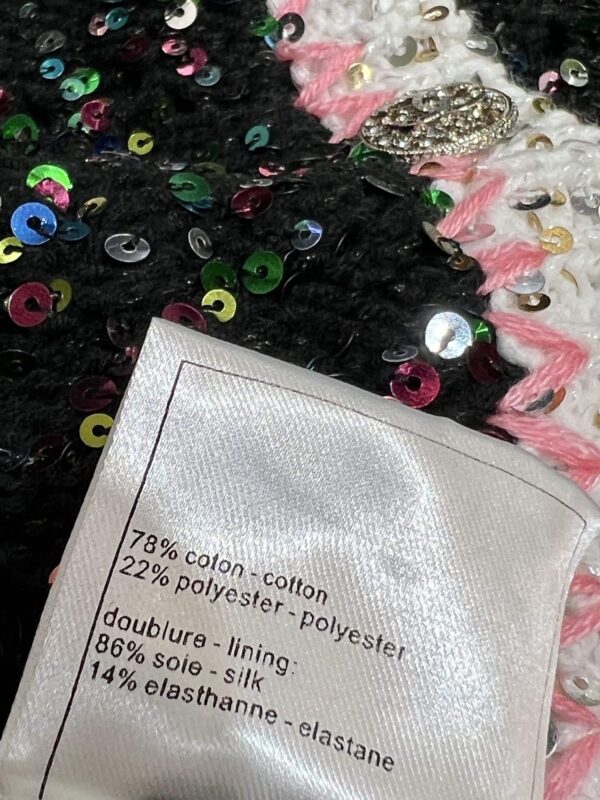 Chanel Polka Dots Tweed Jacket Black For Women