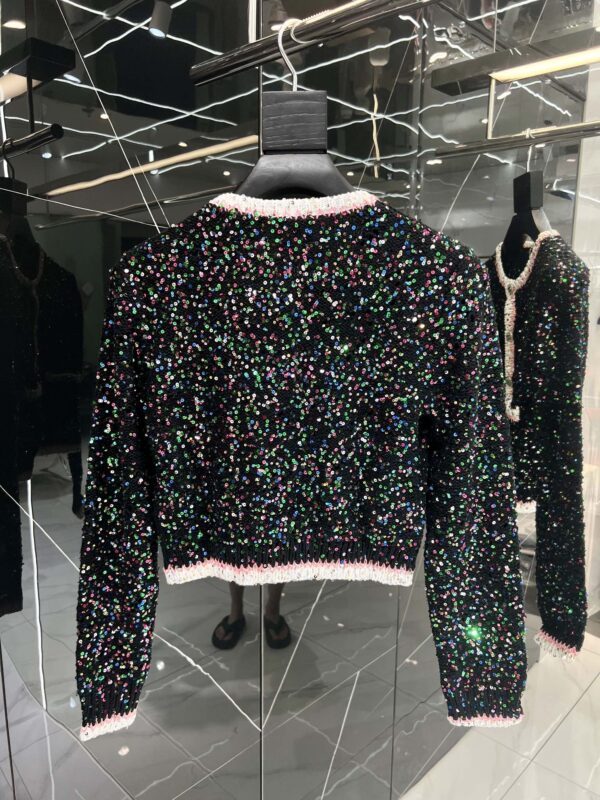 Chanel Polka Dots Tweed Jacket Black For Women