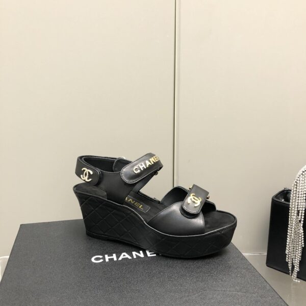 Chanel Sandals Black For Women, Women's Shoes
