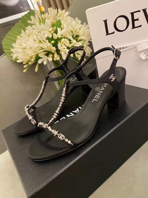 Chanel Sandals Black For Women, Women's Shoes G36122