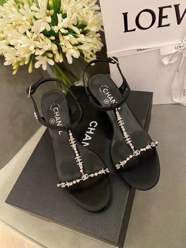 Chanel Sandals Black For Women, Women's Shoes G36122